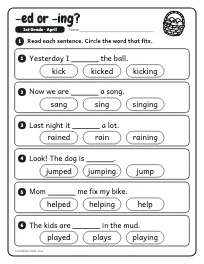 -ed or -ing? worksheet