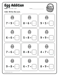 Egg Addition worksheet