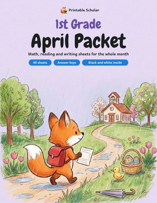 1st Grade April Packet cover