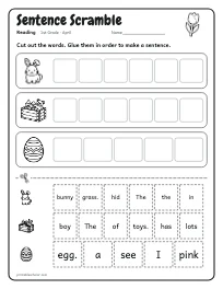 Sentence Scramble worksheet