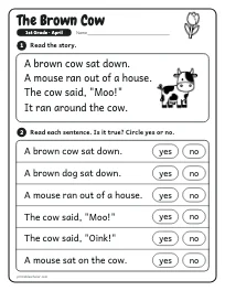 The Brown Cow worksheet