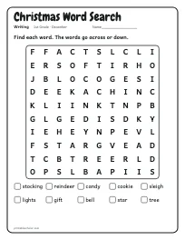 Christmas Word Search worksheet