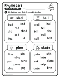 Rhyme Jars worksheet