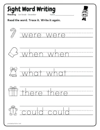 Sight Word Writing worksheet