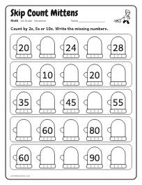 Skip Count Mittens worksheet