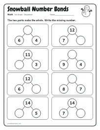 Snowball Number Bonds worksheet