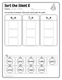 Sort the Silent E worksheet