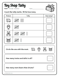 Toy Shop Tally worksheet