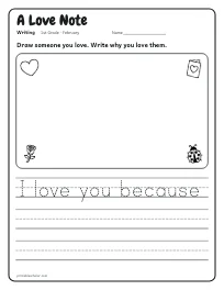 A Love Note worksheet