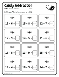 Candy Subtraction worksheet