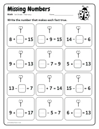 Missing Numbers worksheet