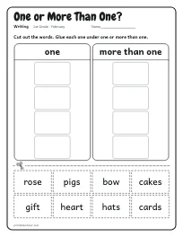 One or More Than One? worksheet