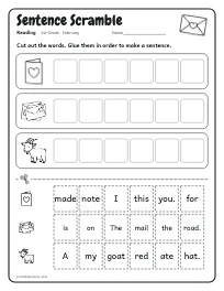Sentence Scramble worksheet