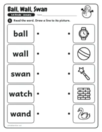 Ball, Wall, Swan worksheet