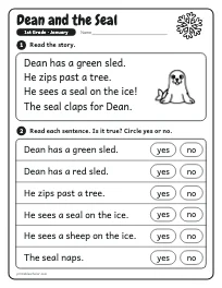 Dean and the Seal worksheet