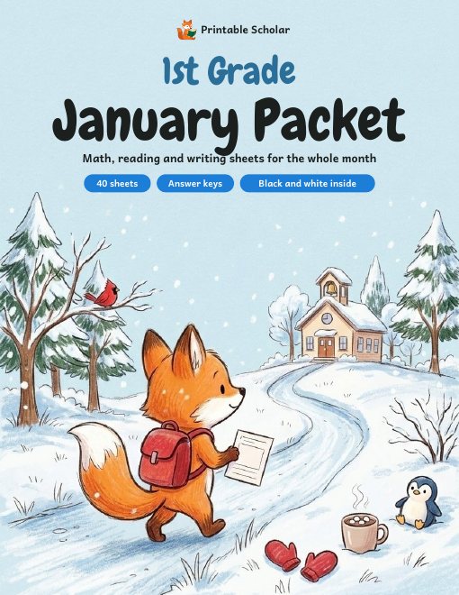 1st Grade January Packet cover