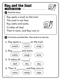Ray and the Snail worksheet