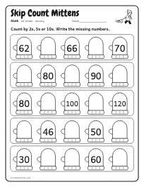 Skip Count Mittens worksheet