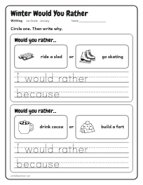 Winter Would You Rather worksheet