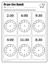 Draw the Hands worksheet