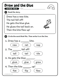 Drew and the Glue worksheet