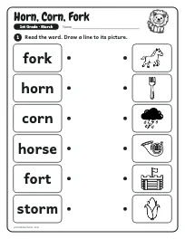 Horn, Corn, Fork worksheet