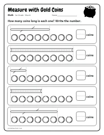 Measure with Gold Coins worksheet