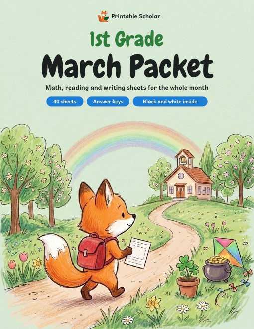 1st Grade March Packet cover
