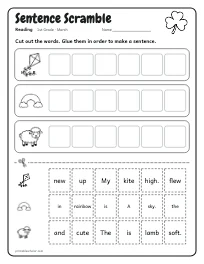 Sentence Scramble worksheet