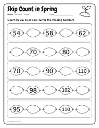 Skip Count in Spring worksheet