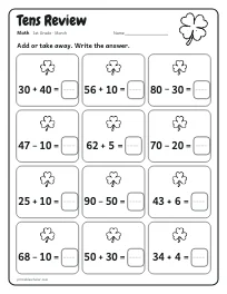 Tens Review worksheet