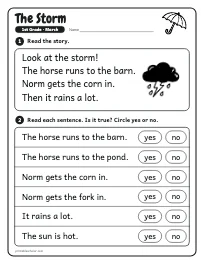 The Storm worksheet