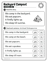 Backyard Campout worksheet