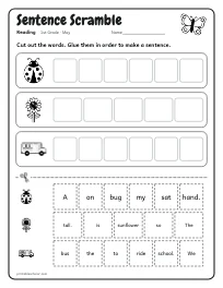 Sentence Scramble worksheet