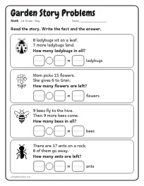 Garden Story Problems worksheet