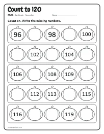 Count to 120 worksheet