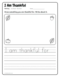 I Am Thankful worksheet