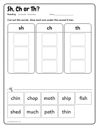 Sh, Ch or Th? worksheet