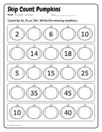 Skip Count Pumpkins worksheet
