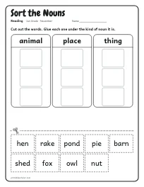 Sort the Nouns worksheet