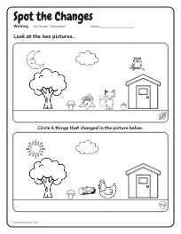 Spot the Changes worksheet