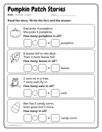 Pumpkin Patch Stories worksheet