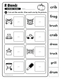 R Blends worksheet
