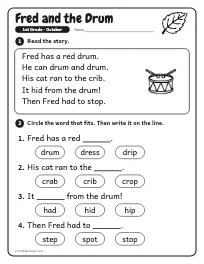 Fred and the Drum worksheet