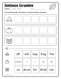 Sentence Scramble worksheet