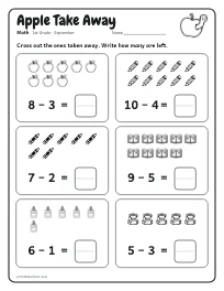 Apple Take Away worksheet