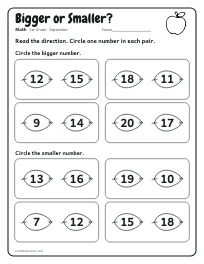 Bigger or Smaller? worksheet