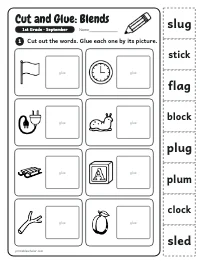 Cut and Glue: Blends worksheet
