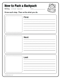 How to Pack a Backpack worksheet
