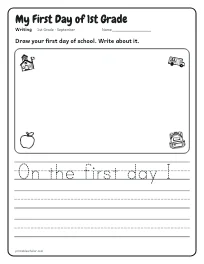My First Day of 1st Grade worksheet